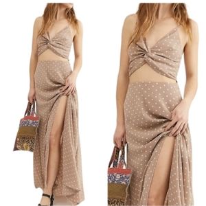 Free People Set two piece maxi skirt crop top size 0